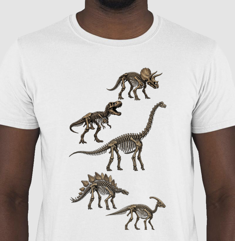 Camisa Algodão Estampada Fósseis Premium 
