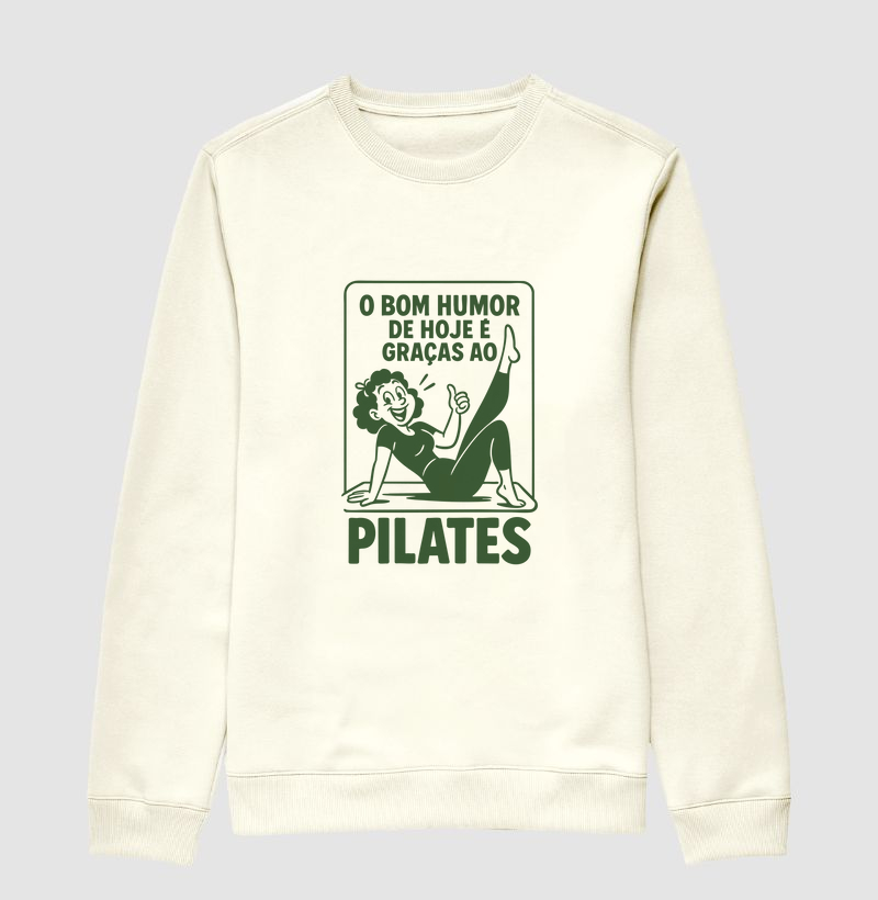 O bom humor de hoje é graças ao pilates.