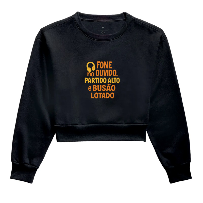 Cropped Moletom Fone de Ouvido