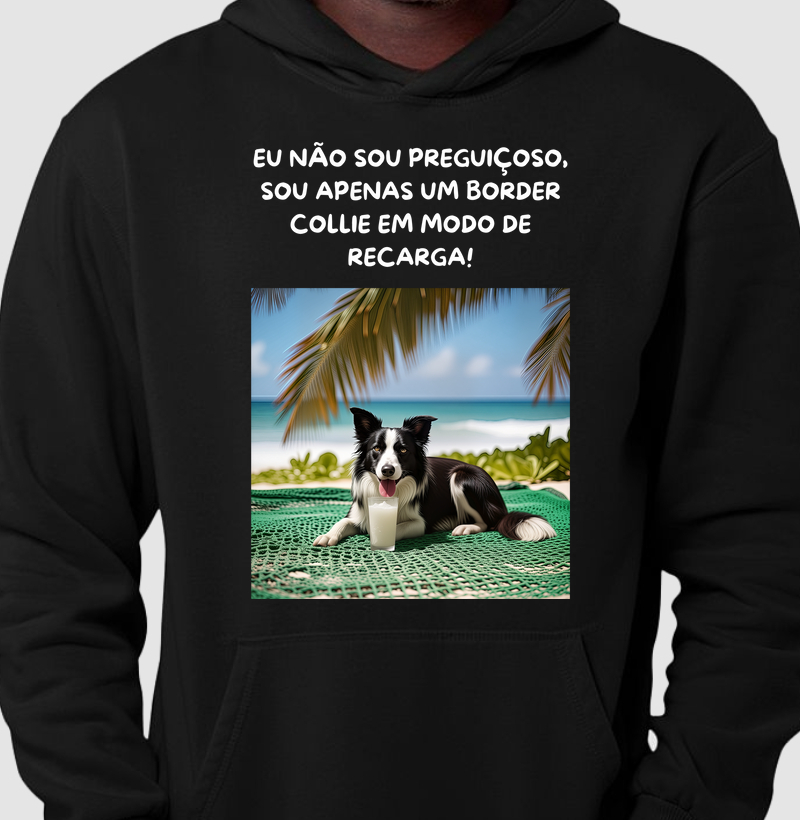 Border collie em modo recarga