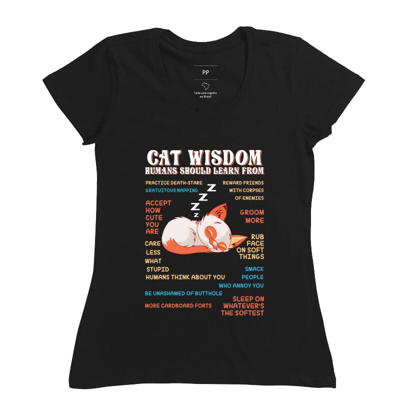Camiseta Cat Wisdom Feminina
