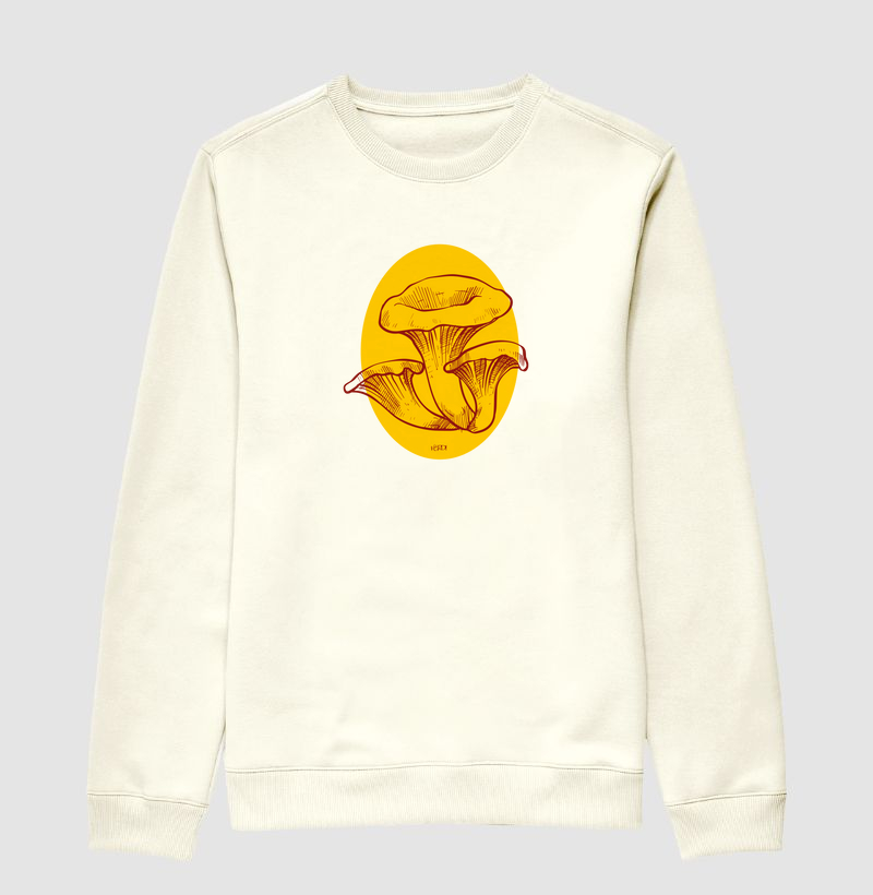 Cogumelos fundo amarelo