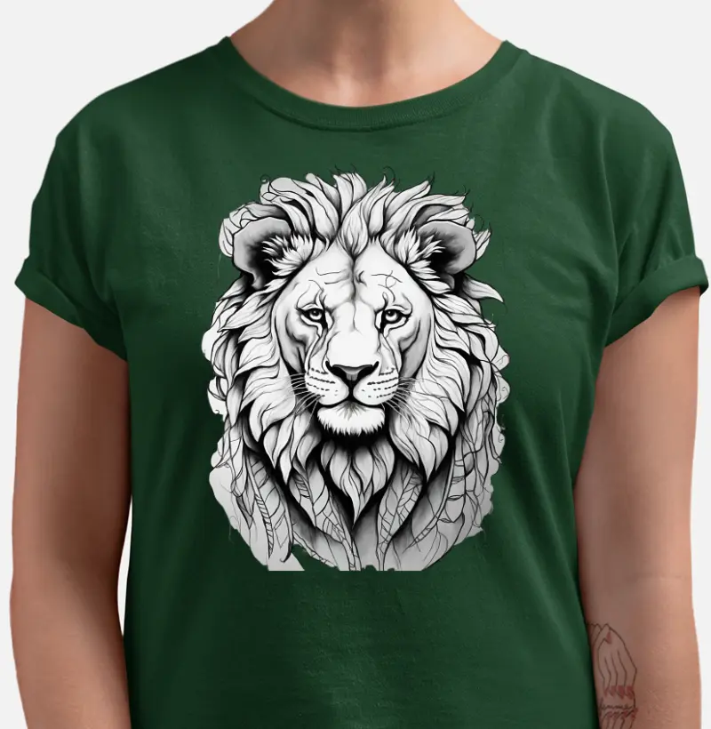 Camiseta - Leão Preto e Branco