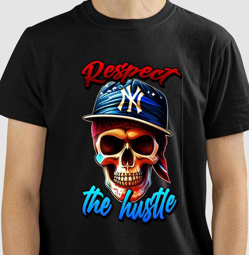 Respect the Hustle - Caveira Urbana com Estilo de Rua