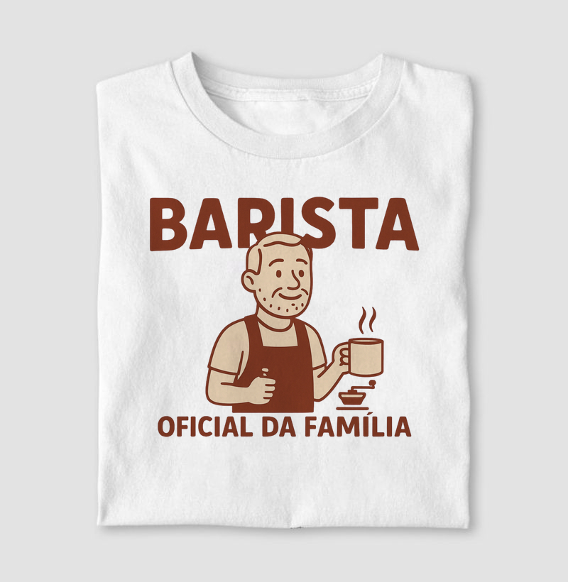 Camiseta Café BARISTA OFICIAL DA FAMÍLIA Camiseta Presente Dia dos Pais