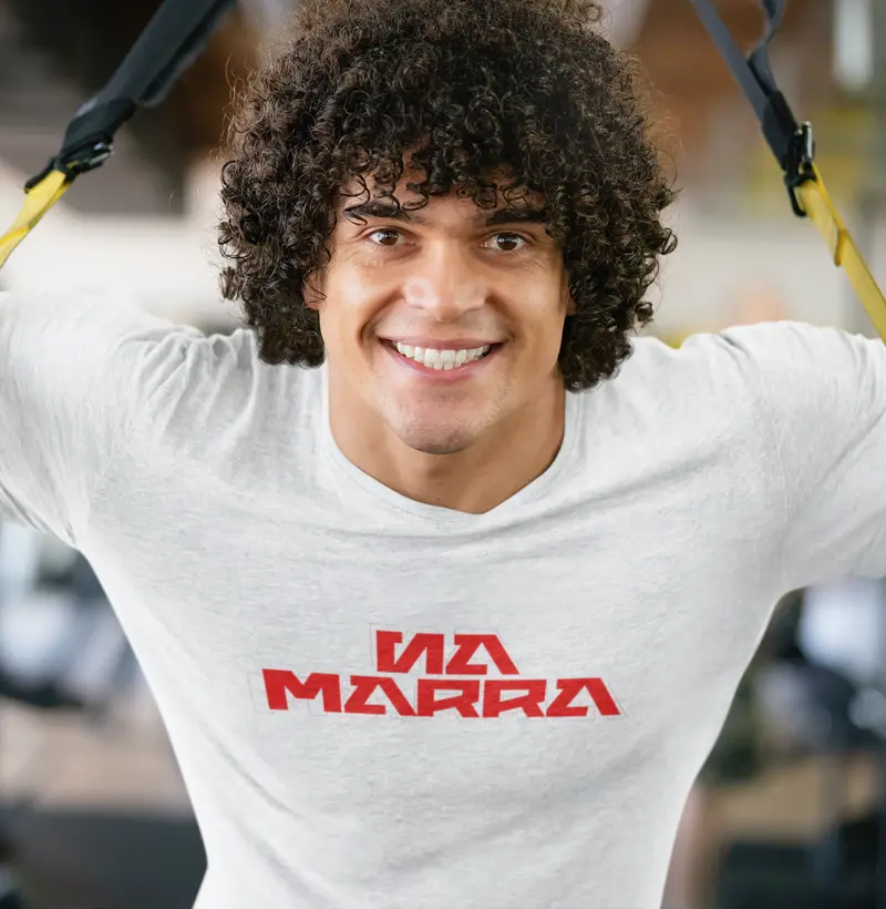 Camiseta Divertida de Musculação | Na Marra | Estilo Moderno e Sustentável
