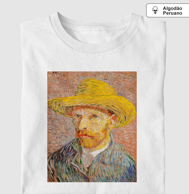 Self-Portrait with a Straw Hat (1887) by Vincent Van Gogh