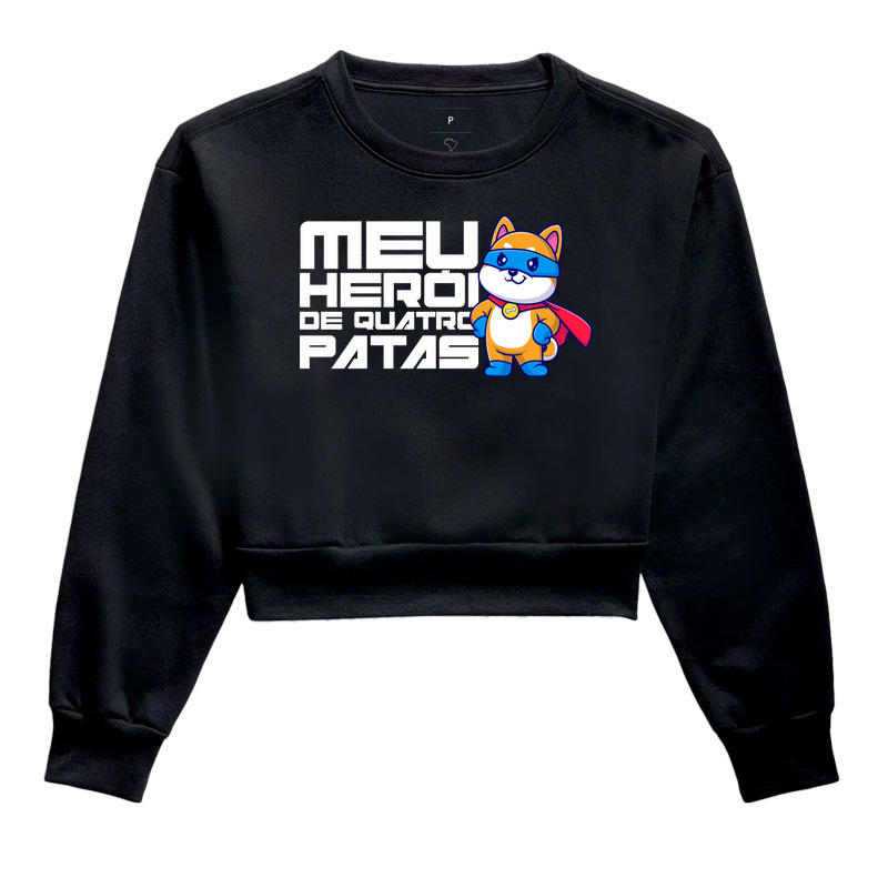 Moletom cropped meu Herói