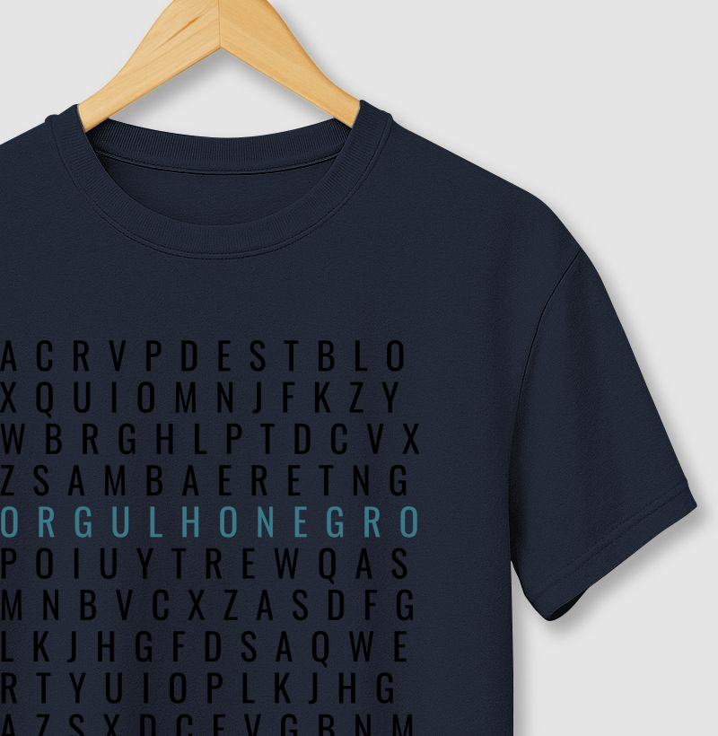 Camiseta Caça Palavras - Orgulho Negro
