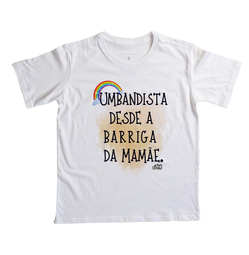 Camiseta Infantil Umbandista Arco Íris Maria Patuá