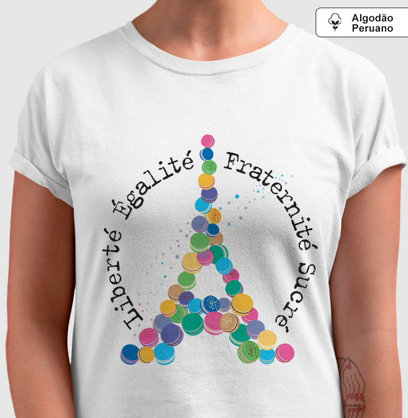 Camiseta Algodão Peruano Macaron