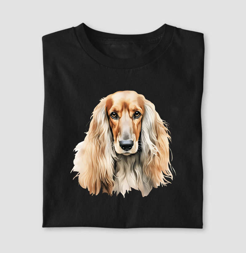 Camiseta Afghan Hound Aquarela