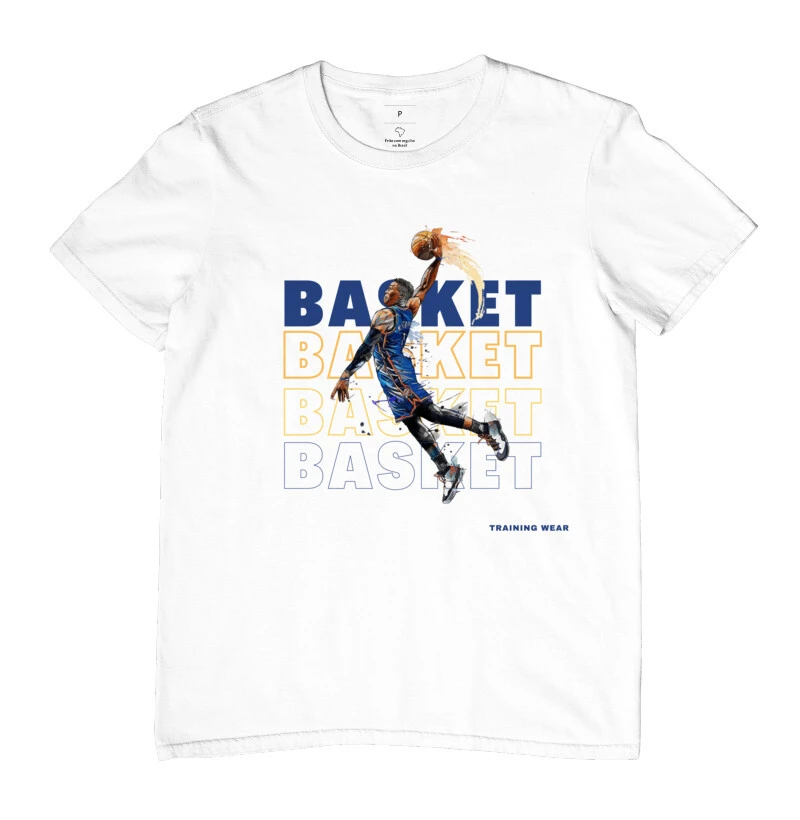 T-Shirt Masculina Basket Branca
