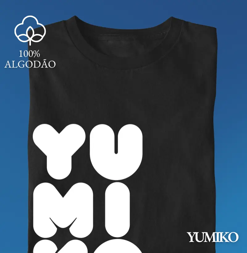 Tshirt em Algodão com Estampa Yumiko Logo Lateral