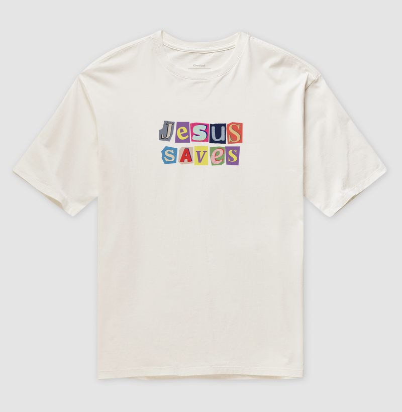"Jesus Saves" Camiseta Oversized 