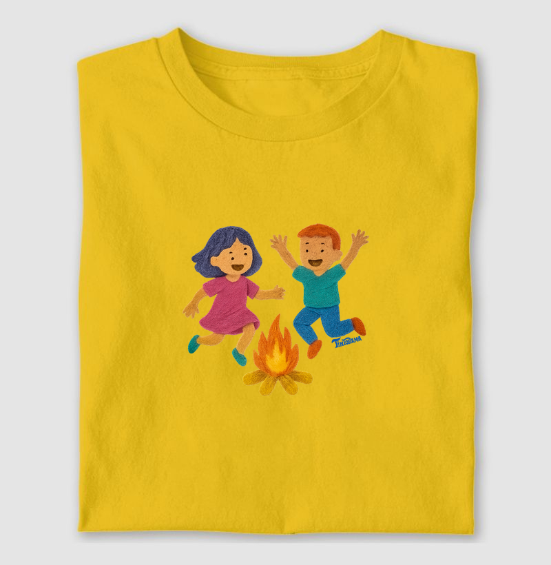 Camiseta "pular fogueira"