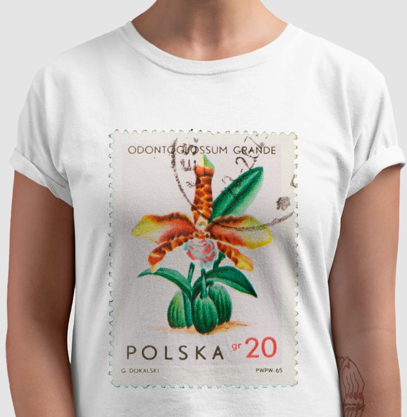 Camiseta Orquídea tigre Selo Polonês