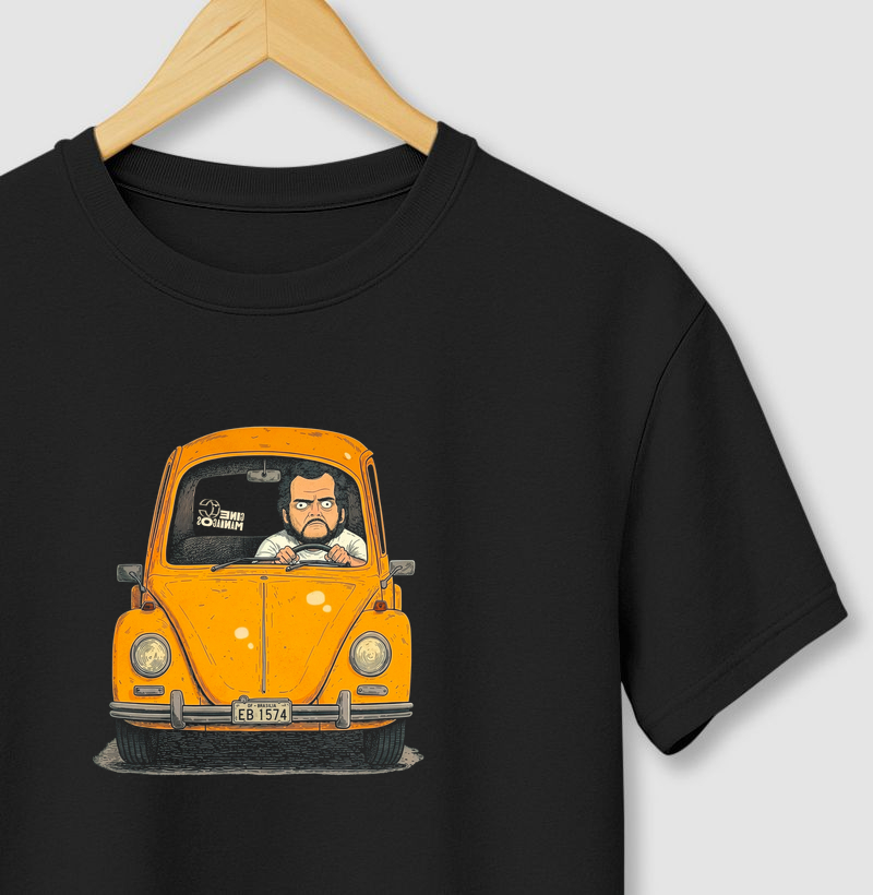 Agente Secreto — Fusca Amarelo (Frontal)