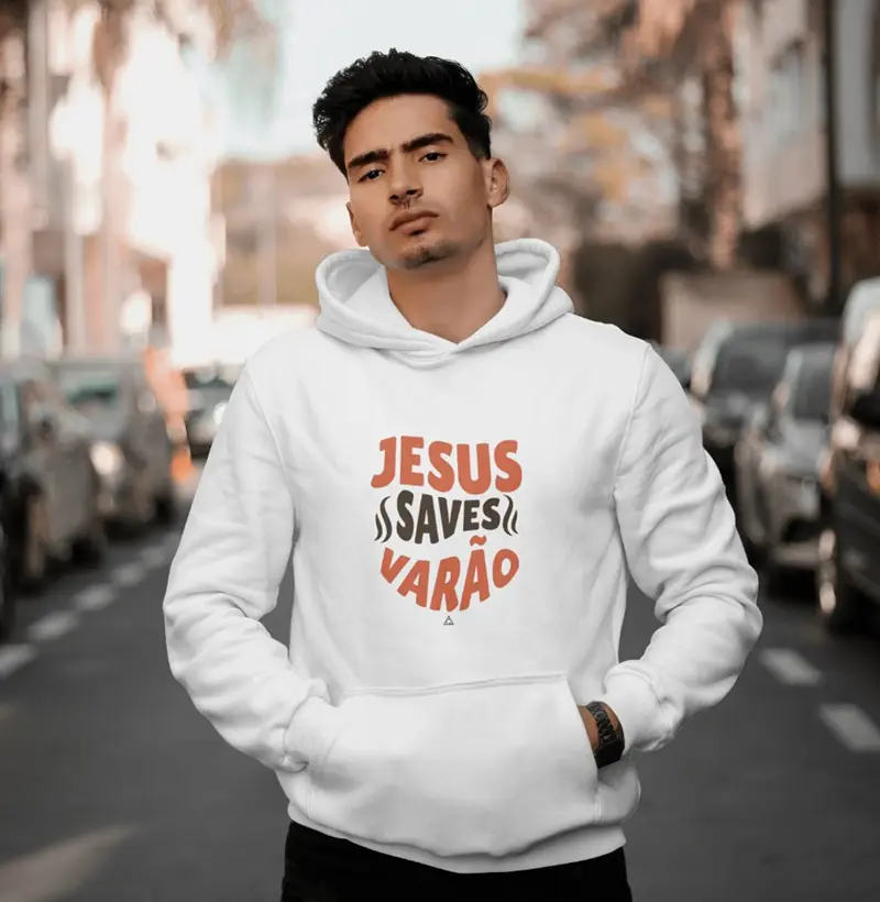 HOODIE MOLETOM SLIM "JESUS SAVES VARÃO"