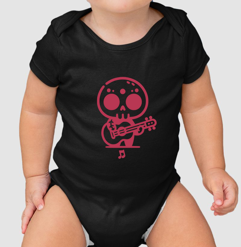 Caveira Mariachi: Body Infantil - Estilo e Música para Seu Look