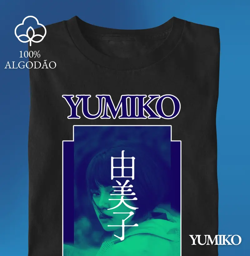 Tshirt em Algodão com Estampa Yumiko - Verde