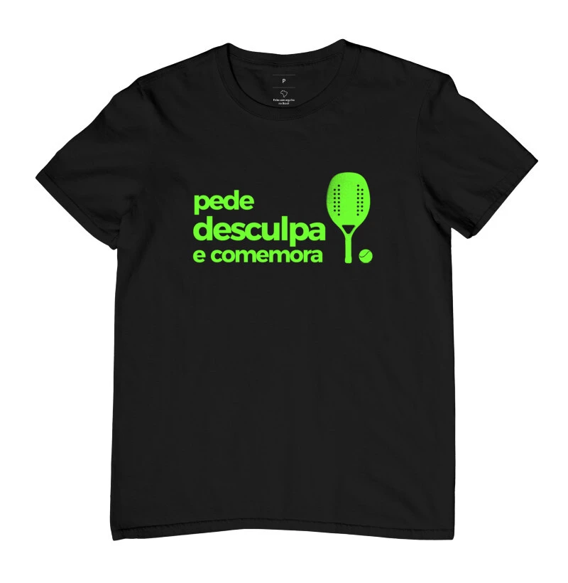 Camiseta clássica Pede desculpa e comemora 