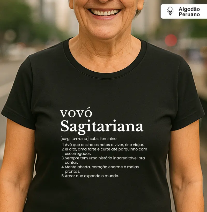 Avó sagitariana (signos) (algodão peruano)