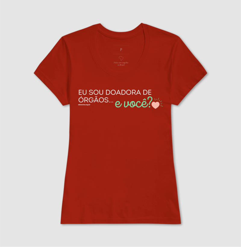 Camiseta Marinho / Vermelha Feminina - Doadora de órgãos