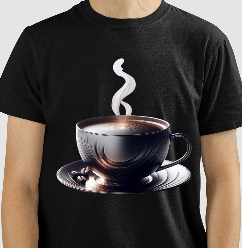 Camiseta com Estampa de Xícara de Café