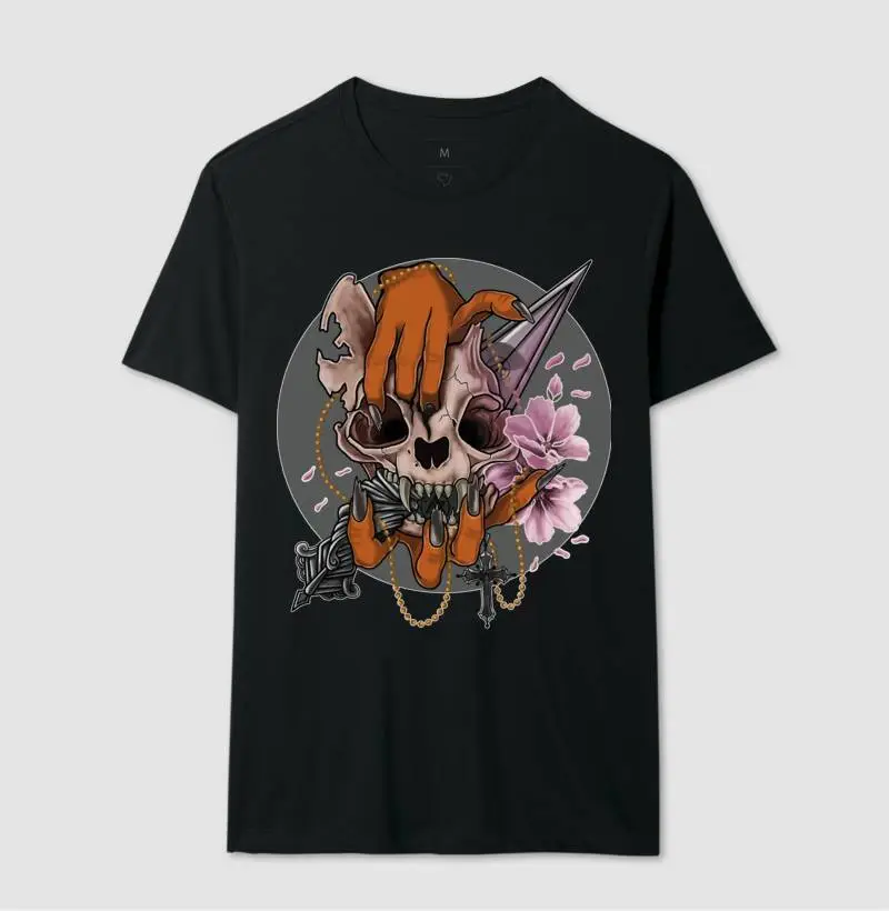 Silver moon skull cat