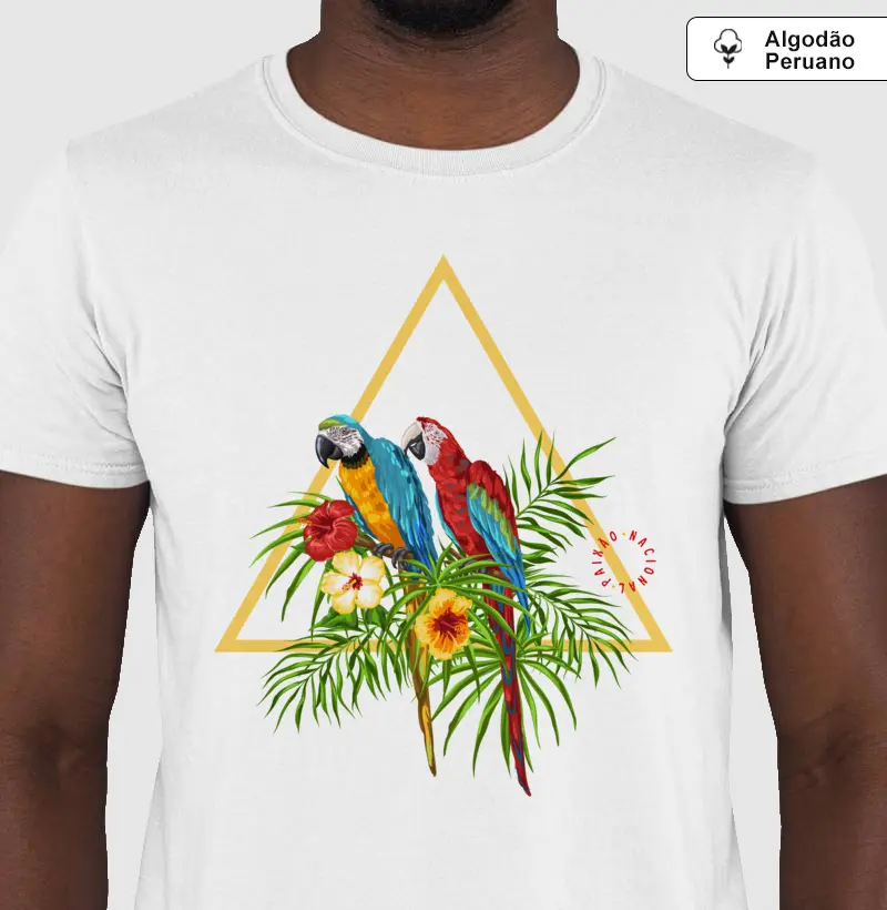 Camiseta Algodão Peruano Araras do Brasil