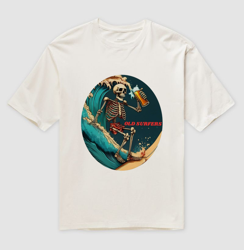 Camisa Oversized Skull & Beer