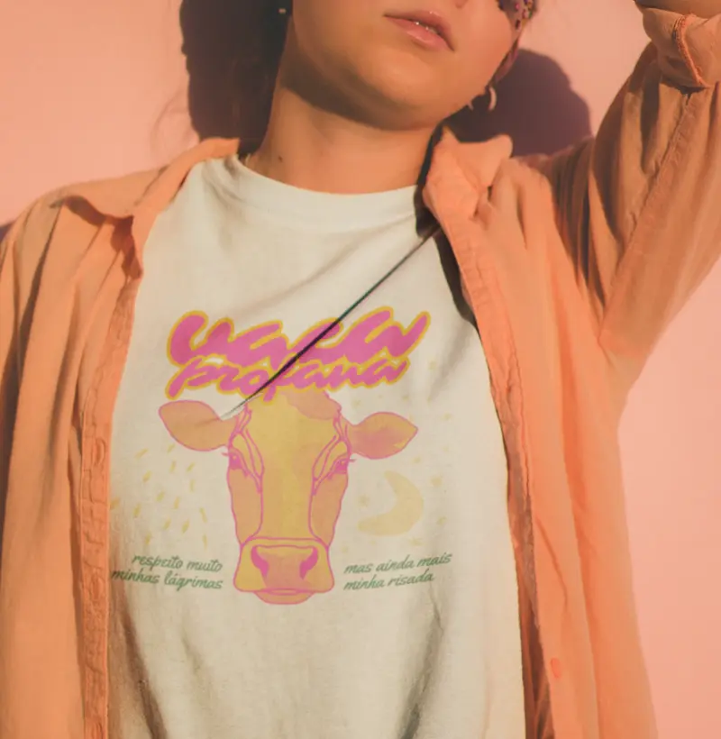 Camiseta Algodão Peruano Vaca Profana
