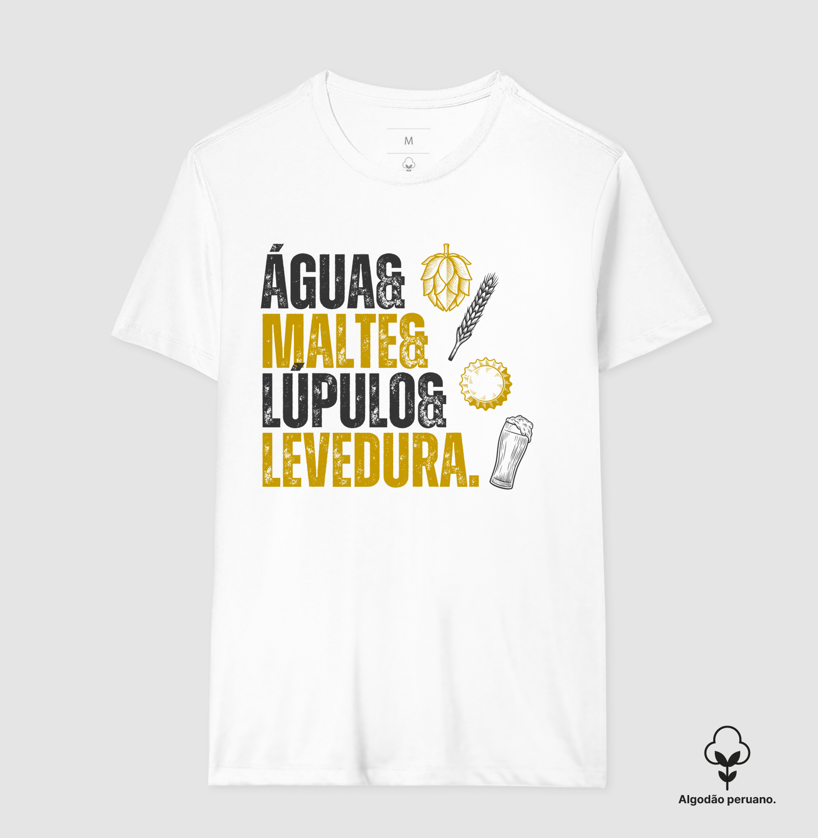 Camiseta - Agua, malte, lúpulo & Levedura