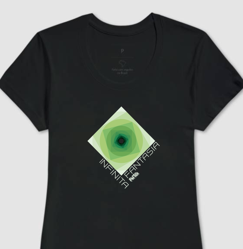 T-SHIRT "INFINITA FANTASIA" / VERDE ESTAMPA MÉDIA
