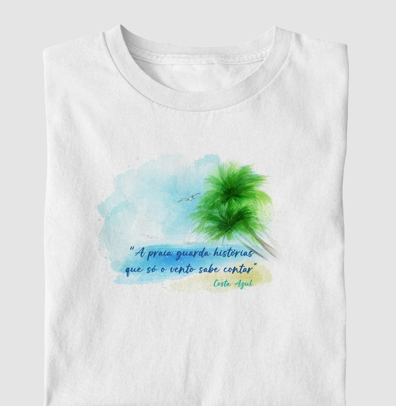 Camiseta aquarela Praia e mar