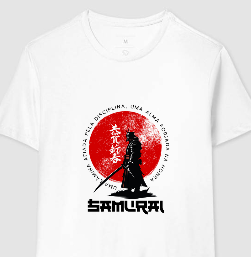Camiseta Samurai uma lâmina afiada pela disciplina 