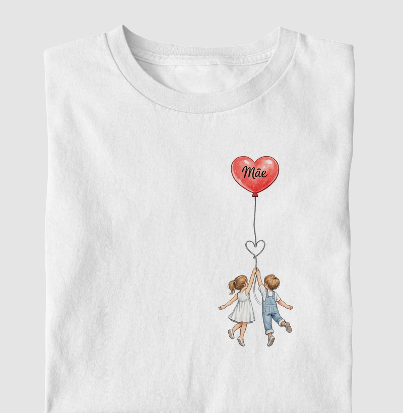 Coração de mãe em aquarela