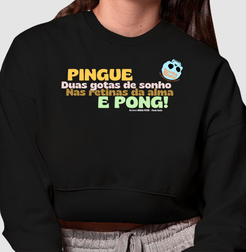 Cropped moletom Gotas de Sonho