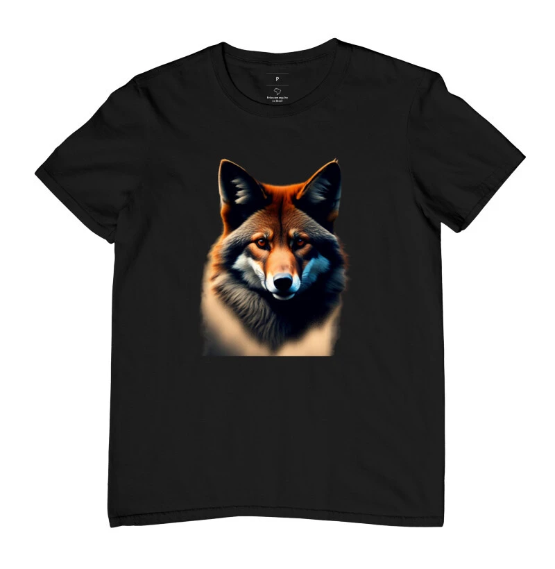 Camisa estampa de Lobo Guará pelagem cheia 