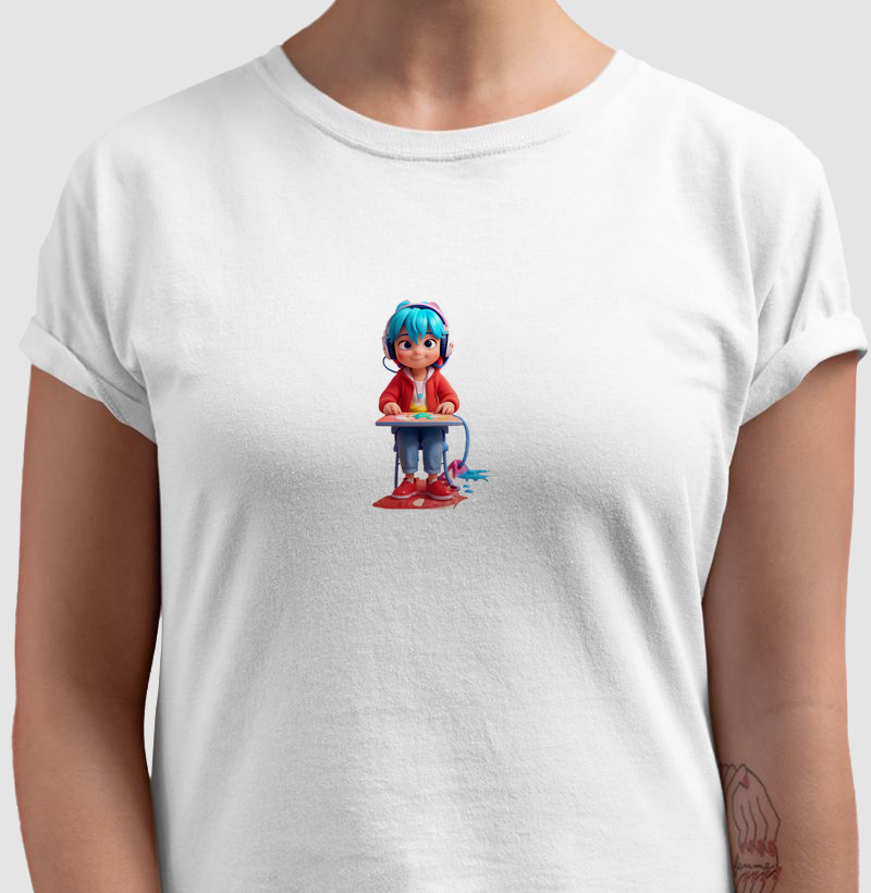menina de fone