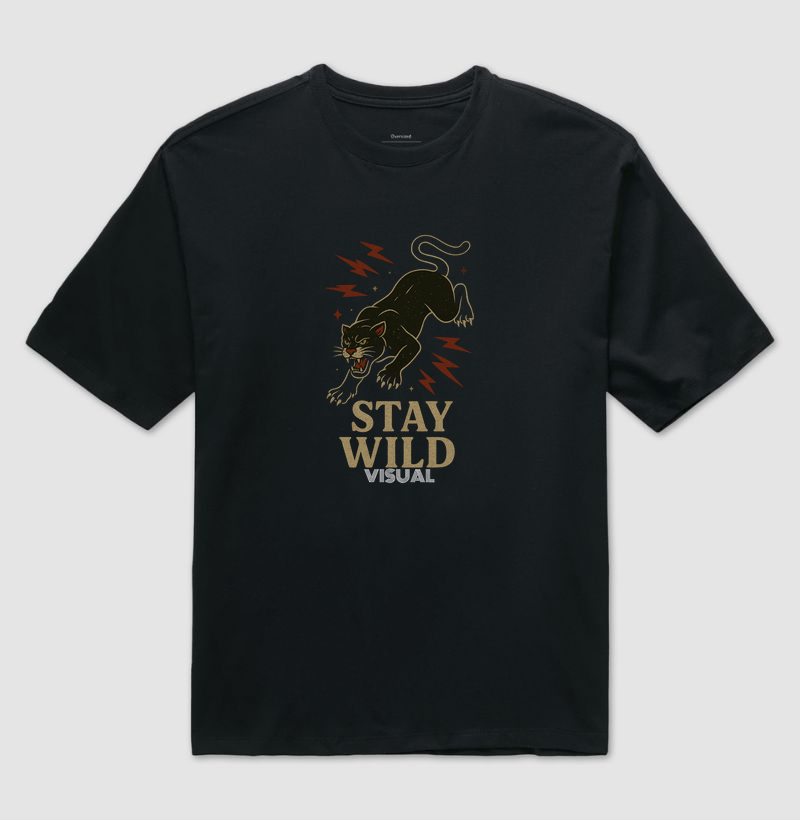 Camiseta Oversized Stay Wild - Visual