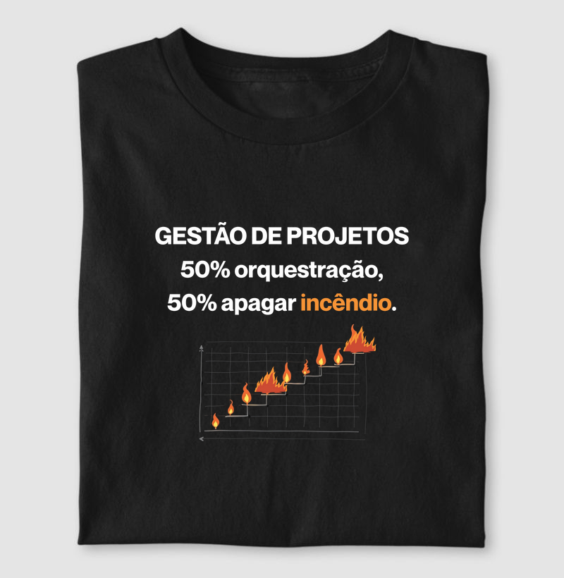 Gestão de Projetos: 50% orquestração, 50% apagar incêndio.
