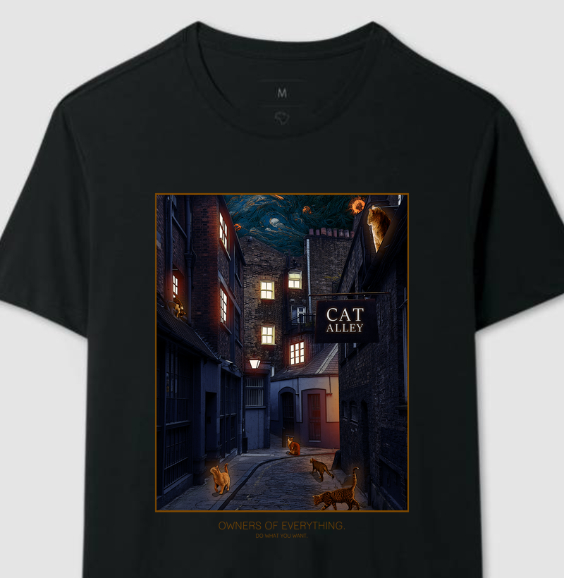 Camiseta Coruja 🏙️"Beco do Gato"