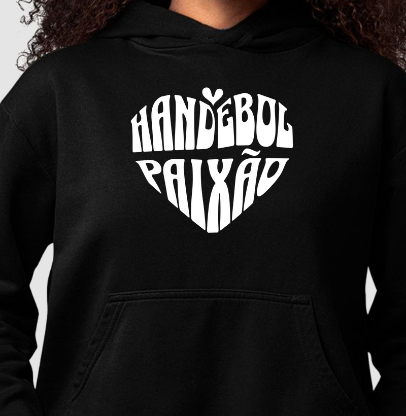 Hoodie Moletom de Handebol -  Coração Handebol Paixão 