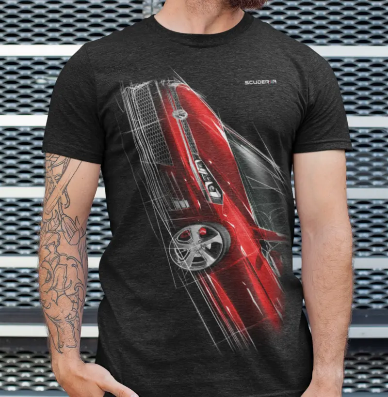 CAMISETA GOLF GTI MK7 VERMELHO SKETCH ART SCUDERIIA