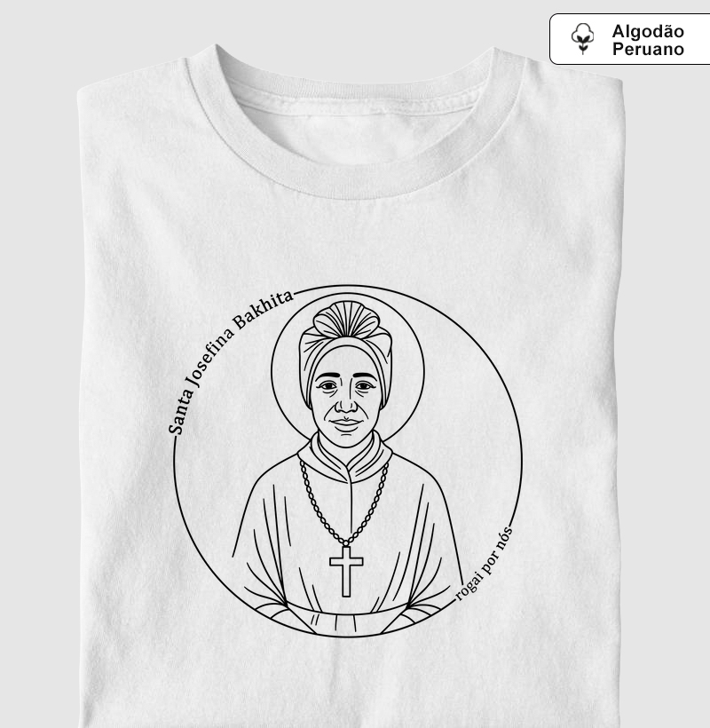 Santa Josefina Bakhita Minimalista - Algodão Peruano