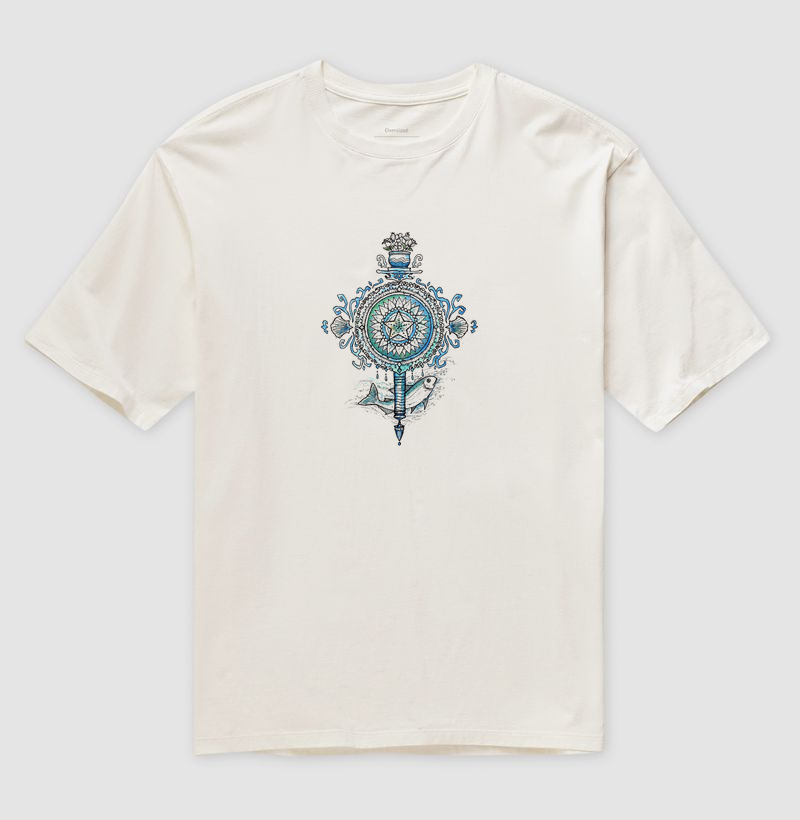 Camiseta Oversize Ondas de Yemanjá – Abençoada por Ela