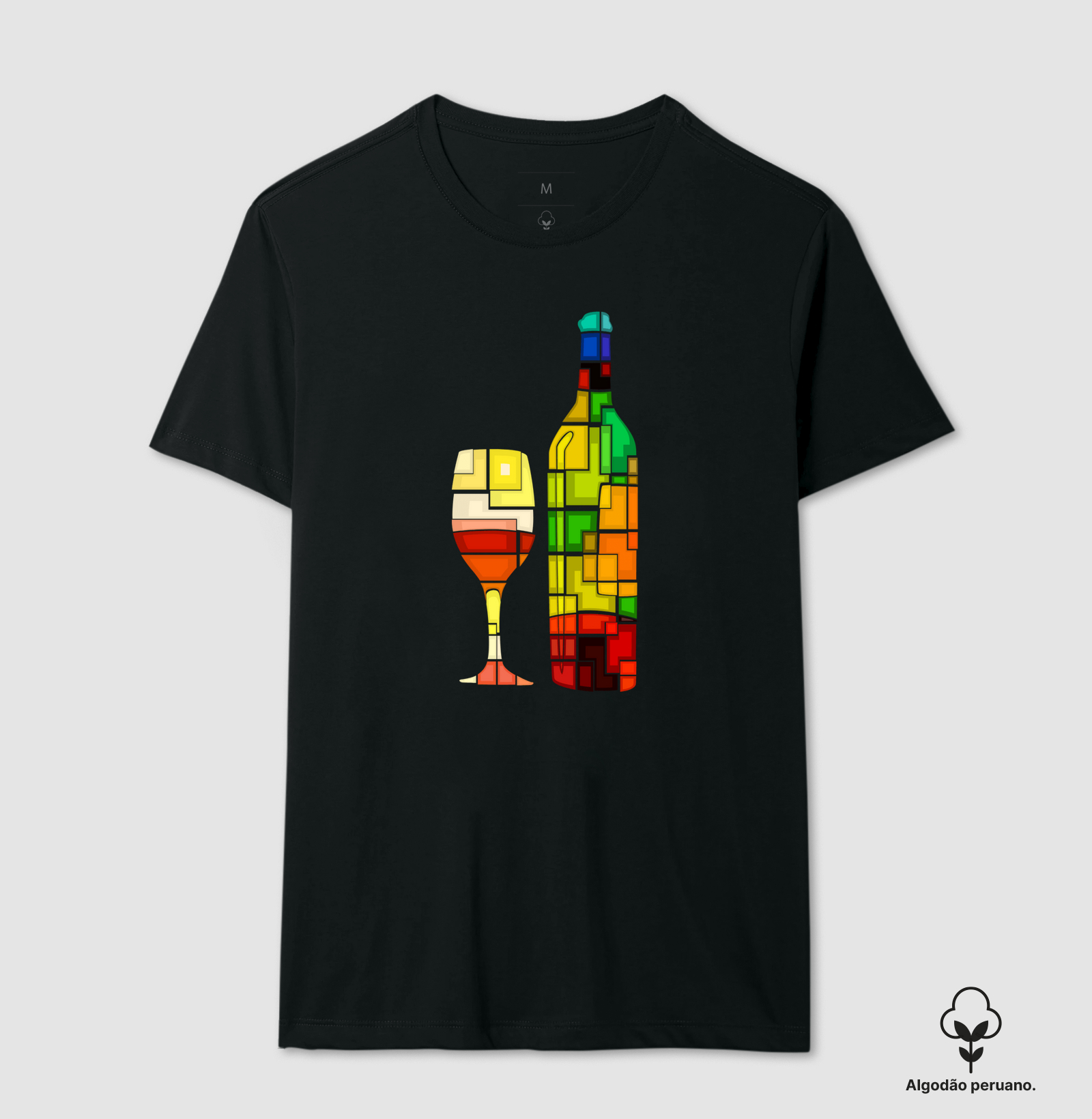 Coleção Vinho - Mosaico Taça + Garrafa