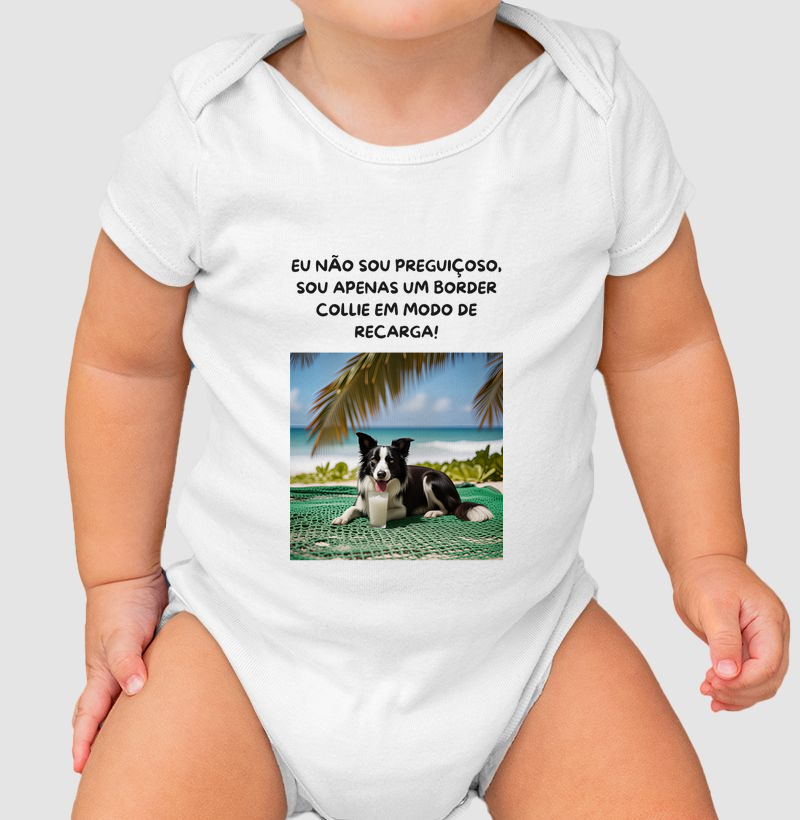 Border collie em modo recarga